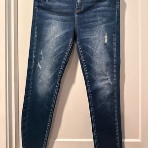 Stylish Blue Kancan Distressed Women's Jeans